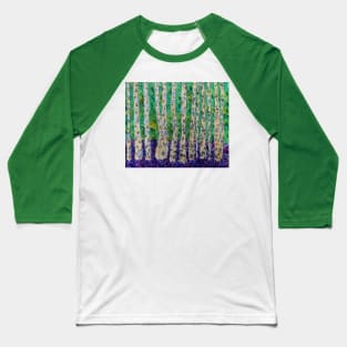 Silver Birch Trees in a Bluebell wood Baseball T-Shirt